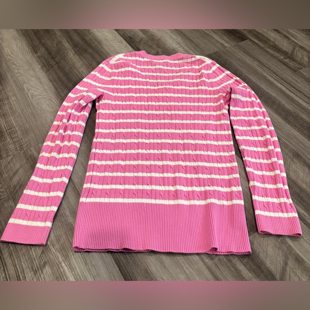 Tommy Hilfiger Pink and White Striped Shirt - Size Medium - Picture 2 of 6